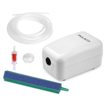 Ultra Quiet Mini Aquarium Fish Tank Air Pump for 1-20 Gallon Fish Bowl with Air Tube Air Bubbler Stone Check Valve