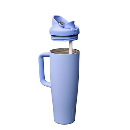 Owala FreeSip Tumbler Stainless Steel Water Bottle 40 oz Out of the Blue | Triple-Layer Insulation | Leak-Proof Lid with Push-Button | Double Threaded Lid for Left and Right-Handed Drinking - color: Out of the Blue, size: 40 Ounces