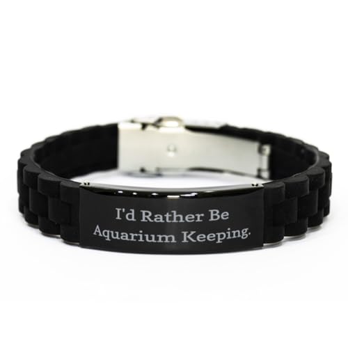 New Aquarium Keeping Gifts, I'd Rather Be Aquarium, Birthday Black Glidelock Clasp Bracelet For Aquarium Keeping from Friends, Aquarium keeping starter kit, Aquarium keeping supplies, Aquarium keeping