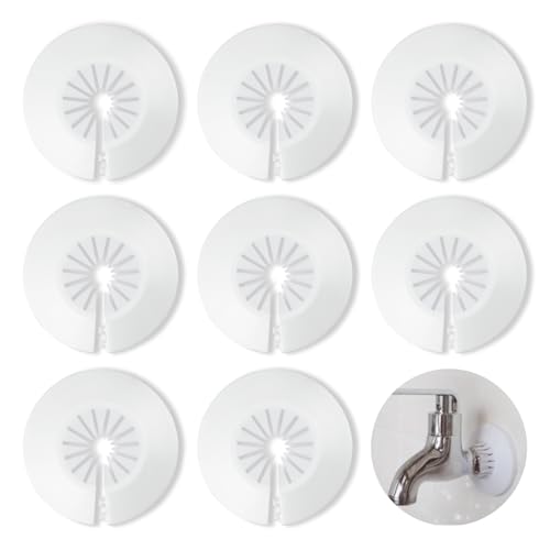 8 PCS Plumbing Cover Plates White Pipe Covers for Bathroom Escutcheon Plastic Plate (Fit 0.4" to 1.14" Pipe) - color: Fit 0.4" to 1.14" Pipe