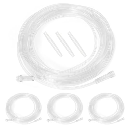 Transparent 16.4 Ft High Flow Oxygen Tube Extension Pack of 3 Tubes - size: 3PCS Oxygen Extension Tubing-16.4 Ft