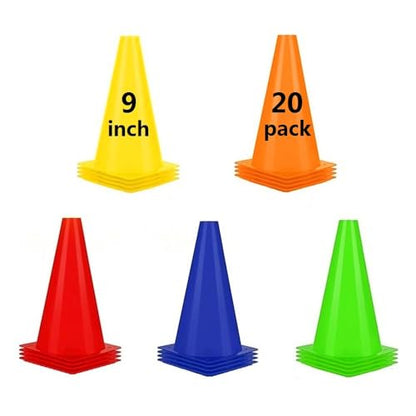ANSLYQA Soccer Cones 9 Inch 20 Pack - color: 5 Colors