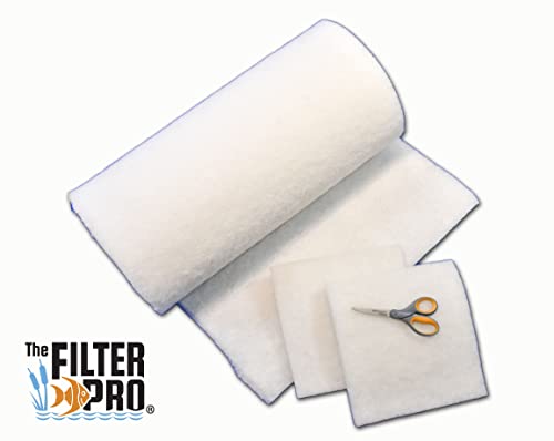 White Fine Filter Media, 1" Thick, Perfect for Aquariums, Ponds and Water Gardens, Made in USA (14" x 56")