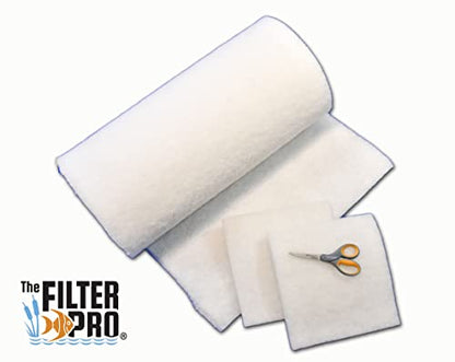 White Fine Filter Media, 1" Thick, Perfect for Aquariums, Ponds and Water Gardens, Made in USA (14" x 56")