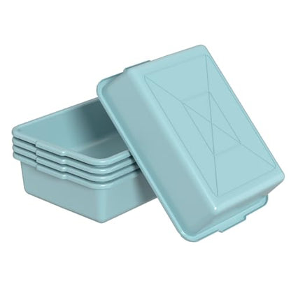 8 L Plastic Bus Tubs, Plastic Commercial Bus Boxes, Mint Green, 5 Packs