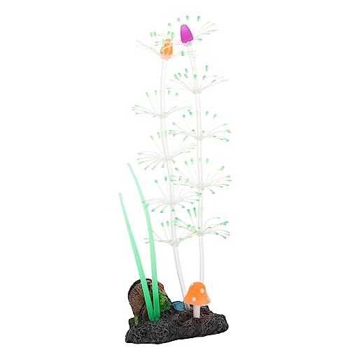 Happyyami 1pc Lifelike Simulated Water Grass Aquarium Decor Vibrant Artificial Plant for Fish Tank Landscape Realistic Silicone Aquatic Accessory Green Ornament for and Betta