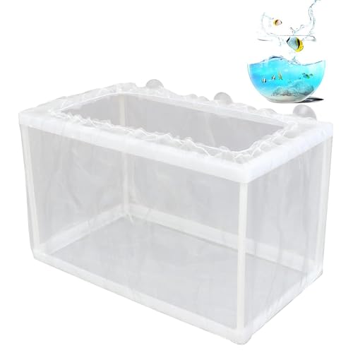 Aquarium Breeding Box - Mesh Box Fish Breeding Tanks, Aquarium Breeder Box, Fish Fry Hatchery, Juvenile Separation Net with Suction Cups, Nursery for Guppy Shrimp