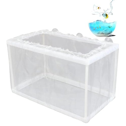 Aquarium Breeding Box - Mesh Box Fish Breeding Tanks, Aquarium Breeder Box, Fish Fry Hatchery, Juvenile Separation Net with Suction Cups, Nursery for Guppy Shrimp
