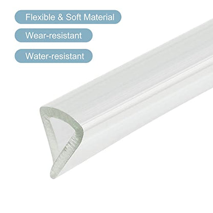 uxcell U Channel Edge Trim, 8.2ft Length Soft Rubber Guard Seal Strip Edge Protector Fit for 8-9mm Edge, (33/64" W x 15/32" H) Clear - size: 33/64"x 15/32"x 8.2ft