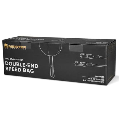 Meister SpeedKills Double-End Leather Speed Bag w/Bungees & Lightweight Latex Bladder - style: Medium (7.0")