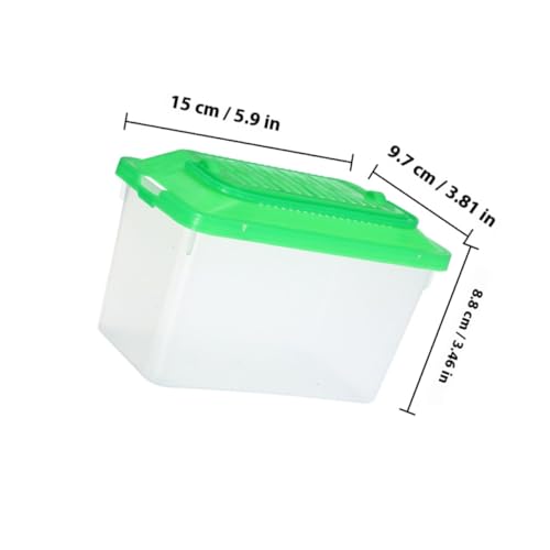 2pcs Portable Mini Fish Tank and Plastic Turtle Carrier with Handle, Medium Pet Transport Box for Small Reptiles, Betta Fish, and Hamsters
