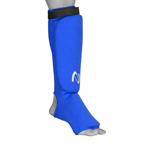 UFG Ultimate - Cloth Shin Instep Guard - Karate MMA Boxing Muay Thai Training Protection - color: Blue, size: CH