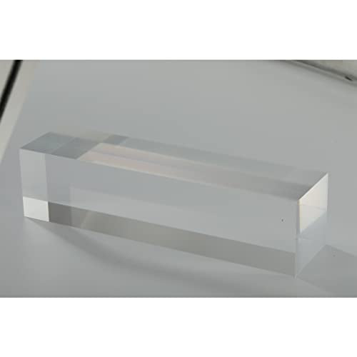 CiaoHER 2in Thickness Solid Acrylic Cube Display Block 2"x2"x8" | Clear Polished, Pedestal Stand Riser, Solid Base, 1 Pack