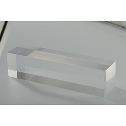 CiaoHER 2in Thickness Solid Acrylic Cube Display Block 2"x2"x8" | Clear Polished, Pedestal Stand Riser, Solid Base, 1 Pack