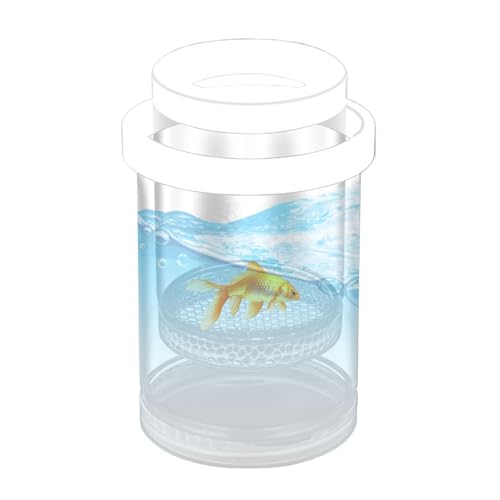 Fish Breeder Box - Clear Acrylic, Strong Suction Cups, V-Grate, Safe Fry Hatching Tank Guppy, Protects Fish, Betta Shrimp Isolation Space, Aquatic Separator Nursery | for Aquarium - color: White