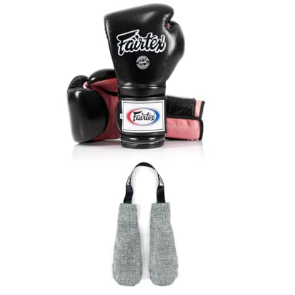 Fairtex BGV9 Boxing Gloves with Deodorizer Inserts | Mexican Style Glove for Hard Hitters + Odor & Moisture Absorber for Boxing, MMA, Muay Thai | Perfect Bundle for Clean & Durable Gear