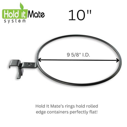 Deck Railing Plant Container Holder/Bracket Kit for Round Pot Planters (10") Connects Harmlessly to Vertical Spindled Railings - Adjustable Height - Heavy Duty Plant Hanger - size: 10"