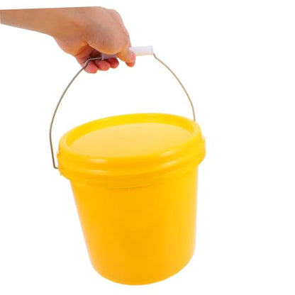 Heavy Duty Plastic Bucket with Lid Portable Water and Food Storage Container for Household Use Leak Resistant Design Space Saving Stackable Pail with Handle Versatile