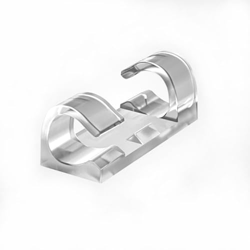 ZALUJMUS Cable Clips with Strong Self-Adhesive Pads, No Tools Required, Organize Cords and Wires, Set of 20 (Transparent, Middle)