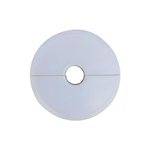 Wall Split Flange 1 Pc, ABS Self-Adhesive tape Round Escutcheon Plate Cover, Design for 0.39"/10mm Diameter Pipe, Water Pipe Decoration Escutcheon Plate, Wall Hole Decoration Cover, White
