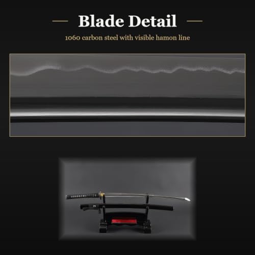 Hand Forged 1045 Heat-Tempered Katana, Full Tang Sword - color: Demi-God