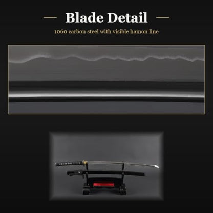 Hand Forged 1045 Heat-Tempered Katana, Full Tang Sword - color: Demi-God