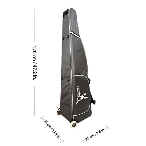 LEONARK Fencing Draw-bar Wheel Bag for Epee Saber and Foil - Hema Sword Bag Trolley Case for Fencing Suit and Mask - color: Wheeled Gray