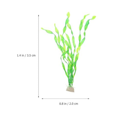 Kisangel 10pcs Artificial Fish Tank Plants Resin Underwater Kelp Grass Aquarium Landscape Decor Green for Freshwater Aquariums