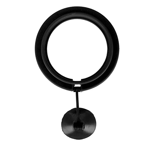 Fish Tank Ring Feeder, Plastic Strong Suction Cup for Feeding Flaky Food, Surrounds and Keeps Water Clean for Fish Aquarium Feeding Ring (Black) - color: Black/White