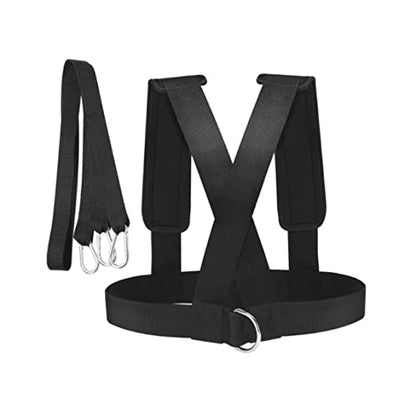 Sled Harness Tire Pulling Speed Resistance Power Belt Adjustable Weight Trainer with Pull Strap