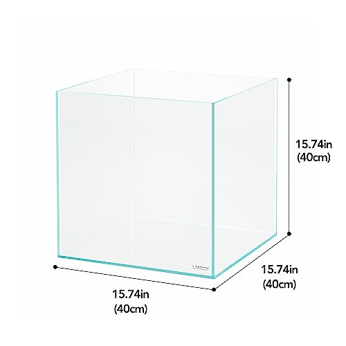 15.6 Gallon Cube Rimless Low Iron Aquarium Tank,15.7" L × 15.7" W × 15.7" H (40cm x 40cm x 40cm) 6mm Thickness with Nano Foam Leveling Mat Included - size: 15.6Gal W15.7×D15.7×H15.7 in(40x40x40cm)