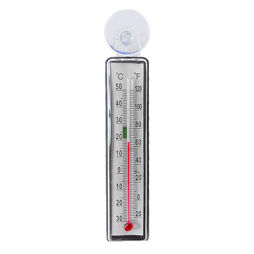 Liquid in Glass Aquarium Thermometer with Suction Cup 0 to 40°c for Fish Tank Water Temperature Meter - color: Rectangular waterpro