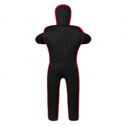 MMA Practice Dummy (Standing Position) for Boxing, Fighting, Throwing, Grappling, Karate, jiu-Jitsu, Wrestling Training - UNFILLED - color: Black/Red Canvas, size: 59" (inches)