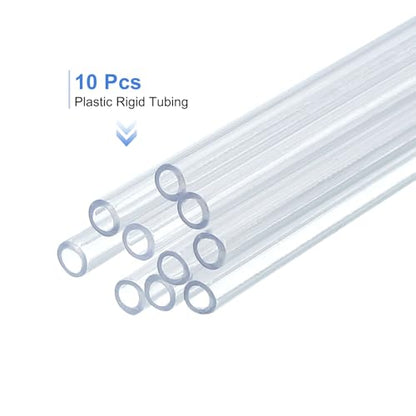 uxcell 10 Pcs Clear Plastic Rigid Tubing 2mm ID x 3mm OD, 0.5 Meters Length Round Polycarbonate Tubing for Aquarium Water Pipe, Water Cooling System, Plumbing - size: 2mm x 3mm
