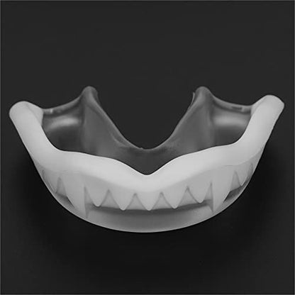 Fangs Boxing Mouthguard Muay Thai Mouth Guard Fighting Taekwondo Sanda Protective Gear Basketball Football Mouth Guard with a Storage Box for Sports Transparent White