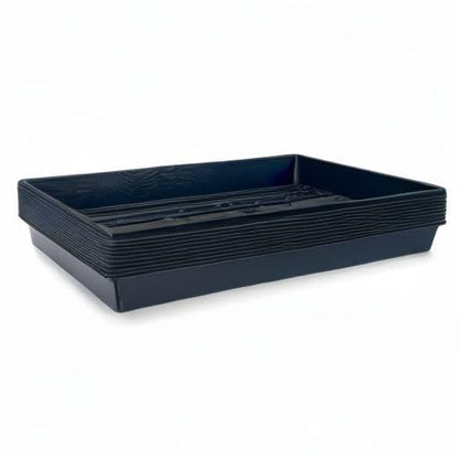 10 Plant Growing Trays (No Drain Holes) - 20" x 10" - Perfect Garden Seed Starter Grow Trays: for Seedlings, Indoor Gardening, Growing Microgreens, Wheatgrass & More - Soil or Hydroponic - size: No drain holes