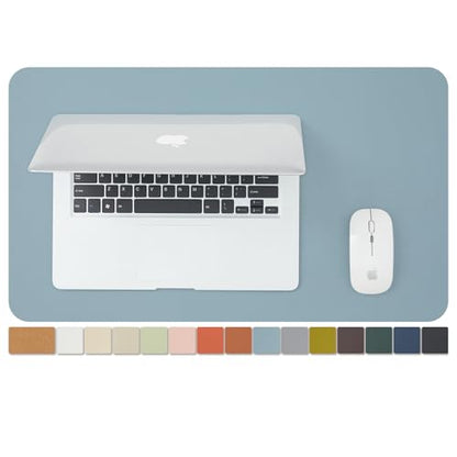 Cork Desk Mat - Small Dual-Sided Desk Pad for Office and Home - Desk Organization and Accessories - Ideal for Large Mouse Pad and Small Desk Mats on Top of Desks(Light Blue,23.6"x 13.8")