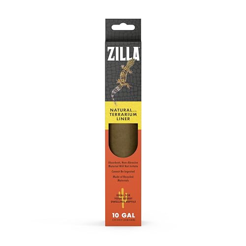 Zilla Reptile Terrarium Bedding Substrate Floor Liner, Brown, 10G, 9.75" x 19.75"
