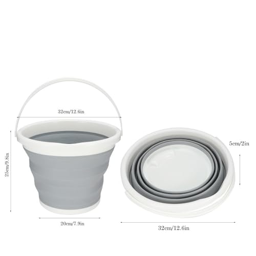10L Capacity Plastic Collapsible Water Bucket with Handle Portable Hanging Design Folding Container for Camping Fishing Travel Outdoor and Home Use