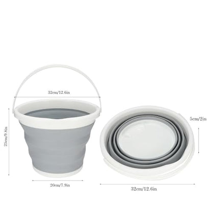 10L Capacity Plastic Collapsible Water Bucket with Handle Portable Hanging Design Folding Container for Camping Fishing Travel Outdoor and Home Use
