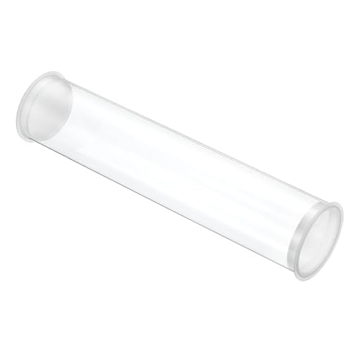 PATIKIL 7.9"L x 1.7"Dia Clear Storage Tubes, 1Pcs PC Plastic Transparent Hollow Round Rigid Tube with Cap for Beads Bath Salt Container Wedding Party Favors