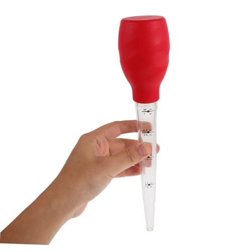 Silicone Turkey Baster with Integrated Cleaning Brush Transfer Pipette for Basting Marinating Turkey Beef Chicken and Fish Cooking Tool for Home Baking and Grilling