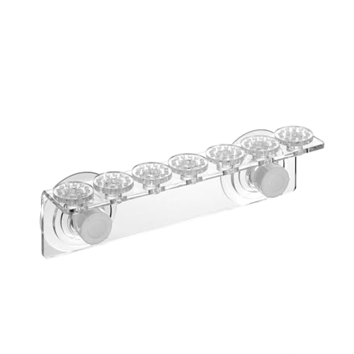 Aquarium Coral Holder Acrylic Rack Double Suction Cups Enhanced Suction Cups Transparent Bracket Suitable for Fishing Tanks Aquariums, 7 Holes