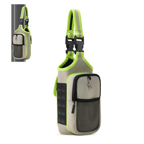 VAKAER Magnetic Gym Bag, Water Bottle Carrier Holder with Phone Pocket & Adjustable Strap,10 Ultra-Strong Magnets Stick to Fitness equipment, Workout Accessories Pouch for Women & Men (Light Grey) - color: Light Grey