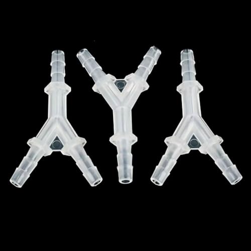 Aquarium Y-Tee Connector 10-Pack 2.4-15.8mm PP Hose Fittings for Fish Tank Systems(10Pcs 4.8mm)