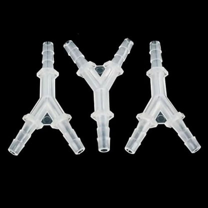 Aquarium Y-Tee Connector 10-Pack 2.4-15.8mm PP Hose Fittings for Fish Tank Systems(10Pcs 4.8mm)