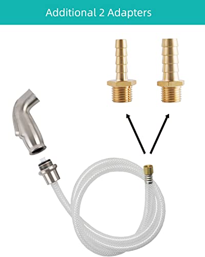 Universal Kitchen Sink Spray Attachment/Hose/Holder Set, Kitchen Side Sprayer Compatible with Moen/Delta Faucet, Kitchen Sink Faucet Sprayer Replacement, Brushed Nickel Finish