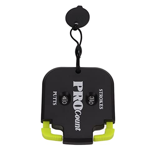 Mini Golf Stroke Counter Clicker with Dial Reset and Keychain, 2 Digit Golf Scorekeeper for Putts and Shots, Portable Outdoor Golf Game Scoring Tool (Black and Yellow)