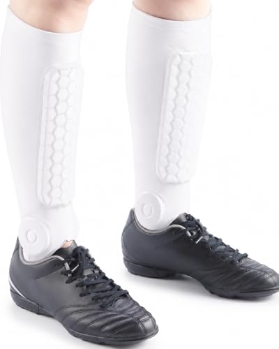 Soccer Shin Guards, Soccer Shin Guard Pads with Calf and Ankle Protection, SoccerProtective Equipment for Youth and Adult, SoccerAccessories for Boys and Girls - color: White, size: Small