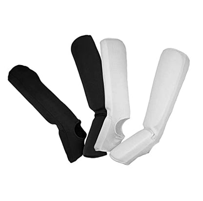 Ultimate - Cloth Shin Instep Guard for Karate TKD MMA Kickboxing Combat Training - color: White, size: Children S